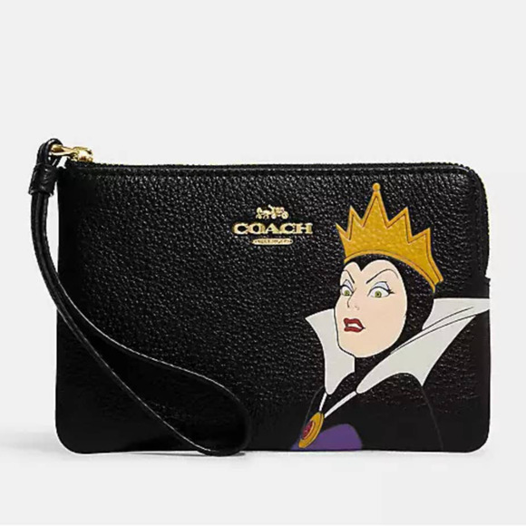 Coach Handbags - 🔥New Coach Disney Corner Zip Wristlet With Evil Queen Motif
